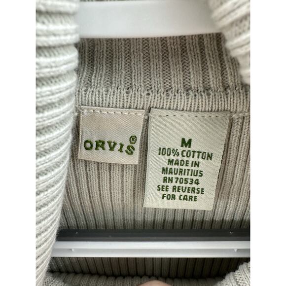 Orvis Womens Sweater Size Medium Gray Ribbed Knit Turtleneck Long Sleeve - Picture 4 of 11